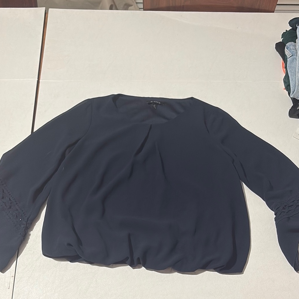 Elegant Navy Blue Women's Top